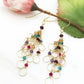 Rainbow Chain Loop Earrings - Gold
