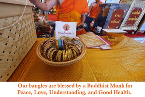 Full Spectrum Set Thai Buddhist Temple Bracelets, Mantra Bangle, Thick, Sizes Available