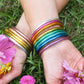 Extra Large Rainbow Thai Buddhist Temple Bracelets, XL, Mantra Bangle, Kumlai