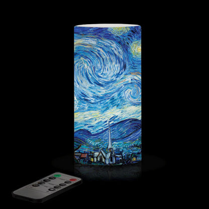 van Gogh Starry Night 6" LED Candle – Battery Operated, Flickering