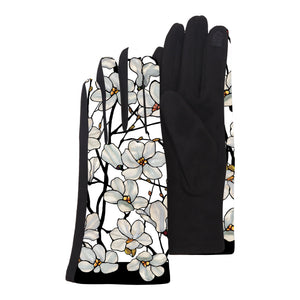 Tiffany White Magnolia Womens Touch Screen Gloves - One Size Fits All