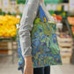 van Gogh Irises Canvas Magazine Tote – Slim Vertical Tote Bag