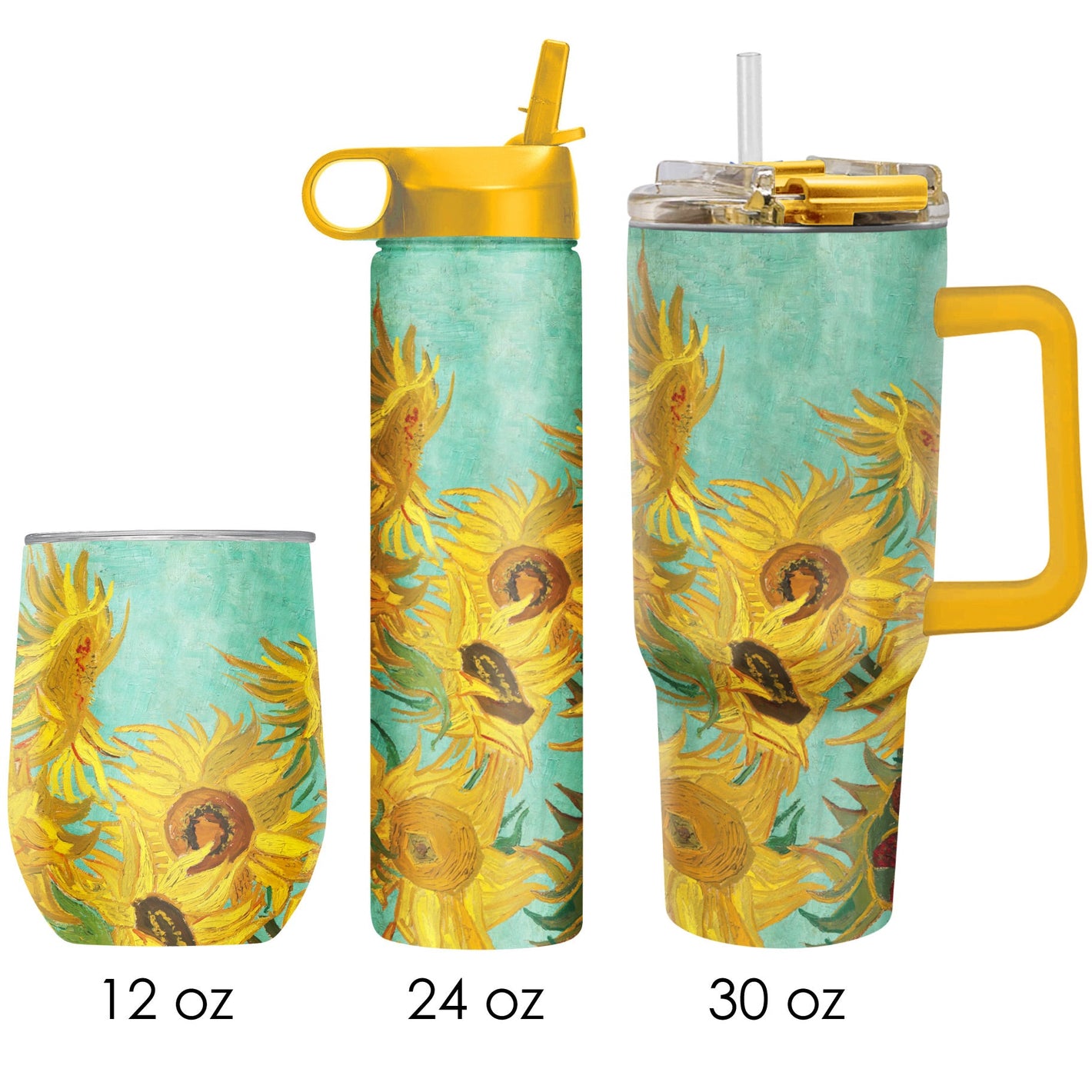 van Gogh "Sunflowers" Insulated Drinkware Set of 3, 1 per size