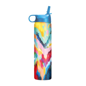 24 oz Water Bottle - EttaVee "Brush Strokes 100"