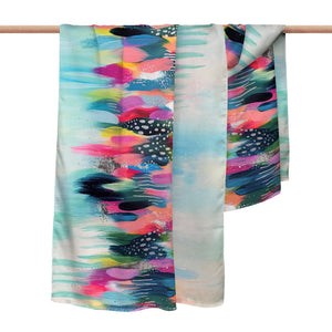 EttaVee's Brush Strokes 103 Silk Blend Shawl – Lightweight Wrap for Women