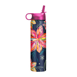24 oz Water Bottle - EttaVee "Bold Flowers"