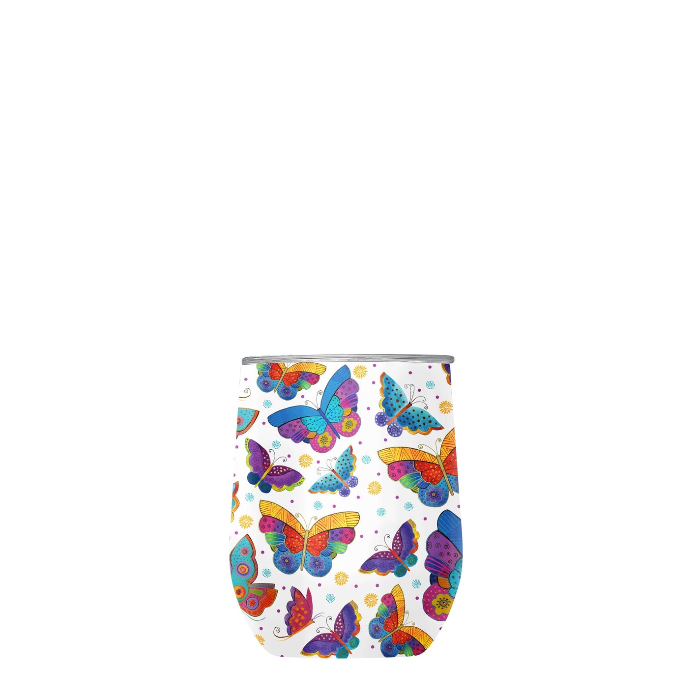 12 oz Stemless Wine Tumbler - Laurel Burch "Mariposas"