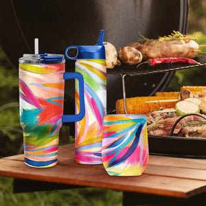 24 oz Water Bottle - EttaVee "Loose Palms"