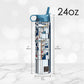 24 oz Water Bottle - Frank Lloyd Wright "Waterlilies"