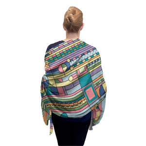 Frank Lloyd Wright Saguaro Forms Silk Blend Shawl – Lightweight & Elegant Evening Wrap
