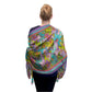 Laurel Burch Lavender Floral Silk Blend Women's Fashion Shawl