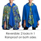 van Gogh Irises Reversible Rain Cape – Lightweight Hooded Wrap for Women