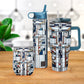 24 oz Water Bottle - Frank Lloyd Wright "Waterlilies"