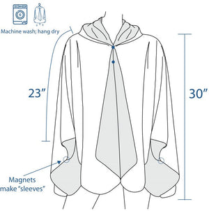 EttaVee "Rainbow Riviera 1" Reversible Rain Cape Poncho – Lightweight Hooded Womens Wrap