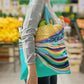 EttaVee Rainbow 1 Canvas Magazine Tote – Slim Vertical Tote Bag