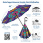 Laurel Burch Cats & Butterflies Reverse Inverted Umbrella – Windproof - Earlier Design