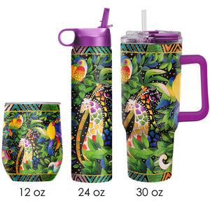 Laurel Burch "Jungle Song" Insulated Drinkware Set of 3, 1 per size