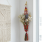 Red Macrame Plant Holder | Boho Hanging Decor Flowerpot Holder