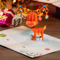 Paper Love Christmas Card - Ornament Reindeer Pop Up Card