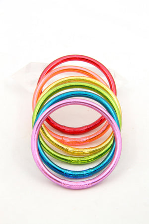 Retro Rainbow Set Thai Buddhist Temple Bracelets, Mantra Bangle, Thick, Sizes Available