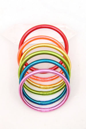 Retro Rainbow Set Thai Buddhist Temple Bracelets, Mantra Bangle, Thick, Sizes Available