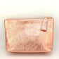 Metallic Italian Leather Zipper Pouch, Purse, 8" Soft Real Leather, Assorted Colors