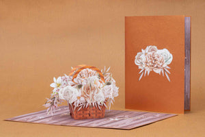 Rustic Flower Basket Pop Up Card