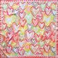 Colorful Heart Pattern Print Square Bandana Scarf