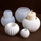 S/M/L Stripe Candle Cup Silicone Mold DIY Handmade Round Flowerpot Plaster Resin Candlestick Craft Casting Molds Home Decor