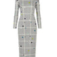 Vibrant Plaid Pleated Maxi Dress