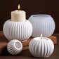S/M/L Stripe Candle Cup Silicone Mold DIY Handmade Round Flowerpot Plaster Resin Candlestick Craft Casting Molds Home Decor