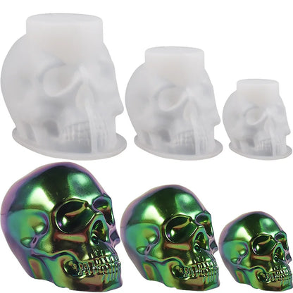 Skeleton Head Epoxy Resin Mold Halloween Candle Making Keychain Pendants Skull Shape Pendants Epoxy Silicone Molds Jewel Making