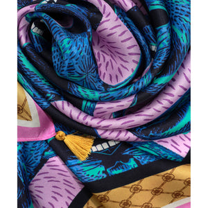 Purrquoise Cat Silk Scarf