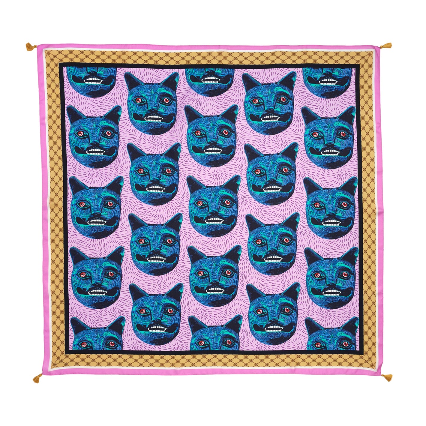 Purrquoise Cat Silk Scarf