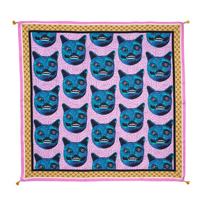 Purrquoise Cat Silk Scarf