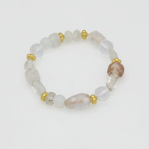 Opal Glass Bead Bracelet