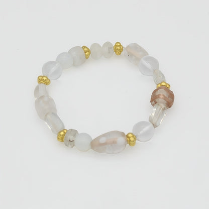 Opal Glass Bead Bracelet