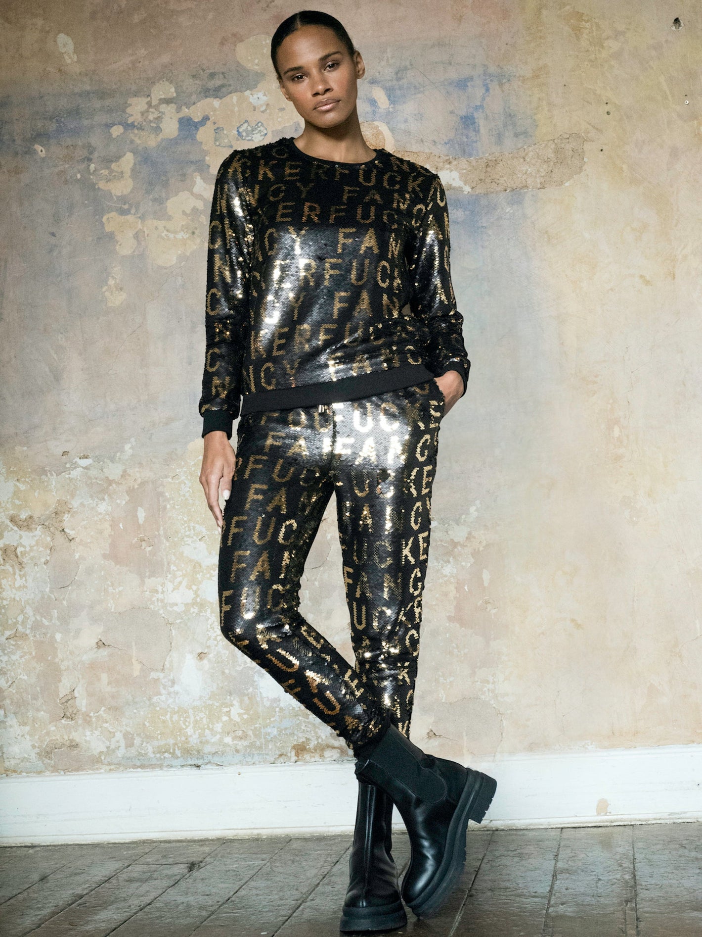 Any Old Iron Sequin Fancy Fucker Joggers