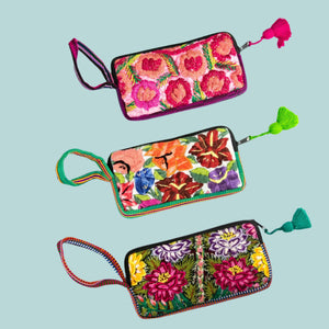 Huipil Embroidered Flower Wallet - Guatemala