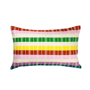 Santiago Rainbow Grid Pillow - 12" x 20"