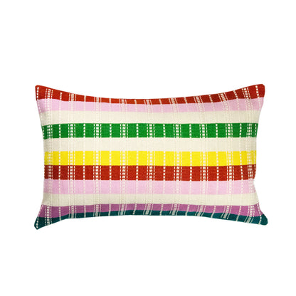 Santiago Rainbow Grid Pillow - 12" x 20"