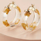 Mini Gold Leaf Lucite Hoop Earrings