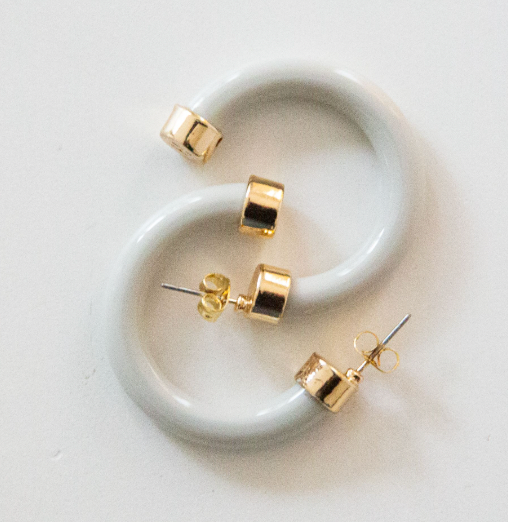 Mini Hoops - Off White