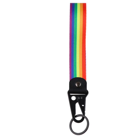 Rainbow Wrist Lanyard Keychain