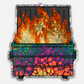 Bespattered Facade Neon Dumpster Fire Holographic Glitter Sticker