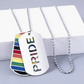 Pride "Dog Tags" Style Necklace – Rainbow Flag Stainless Steel Pendant (Pride, Love, Equality Designs)