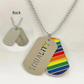Pride "Dog Tags" Style Necklace – Rainbow Flag Stainless Steel Pendant (Pride, Love, Equality Designs)