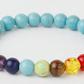 Chakra Healing Bracelet – Turquoise Energy Beads with Chakra Stones