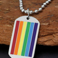 Rainbow Dog Tag Necklace – LGBTQ+ Pride Pendant on 24" Ball Chain