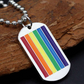Rainbow Dog Tag Necklace – LGBTQ+ Pride Pendant on 24" Ball Chain